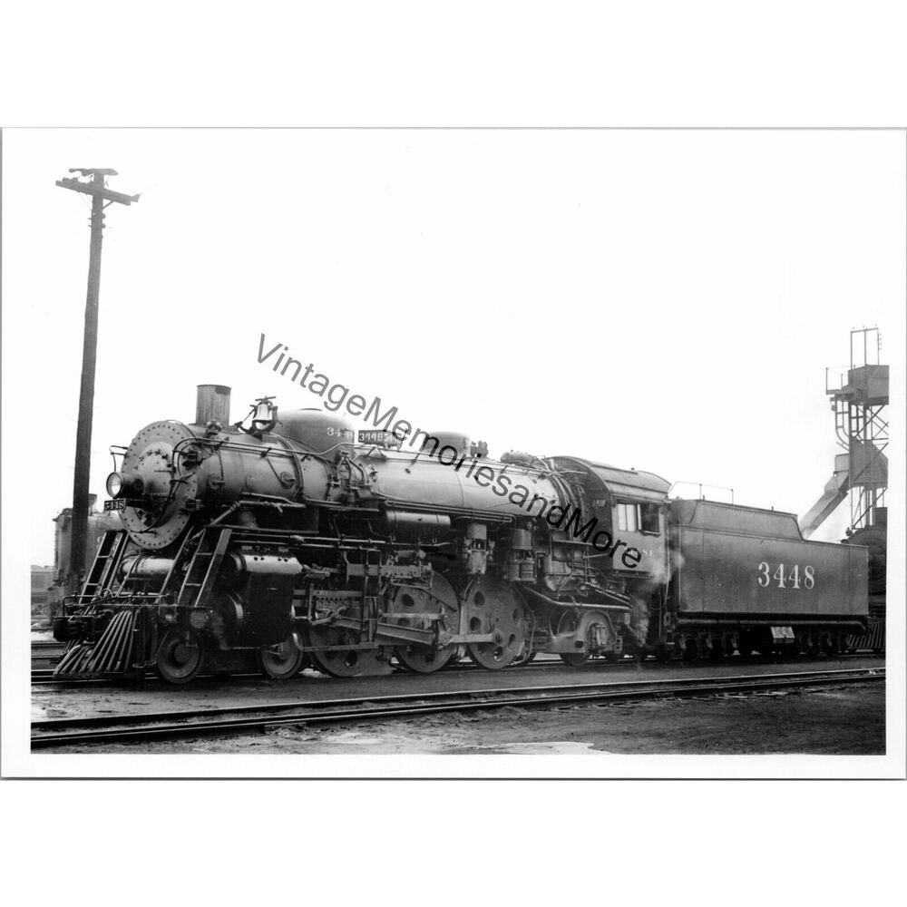 Vintage Atchison, Topeka & Santa Fe - ATFE‎ Railway 3448 Steam Locomotive T3-442